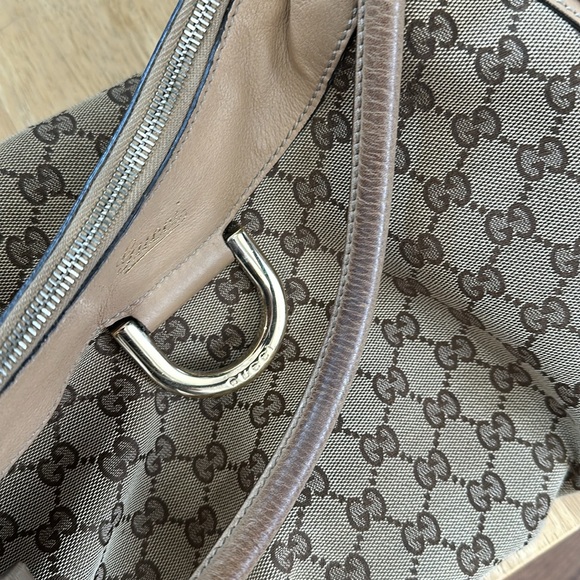 Gucci Beige GG Canvas Gold D Ring Hobo - Picture 5 of 11